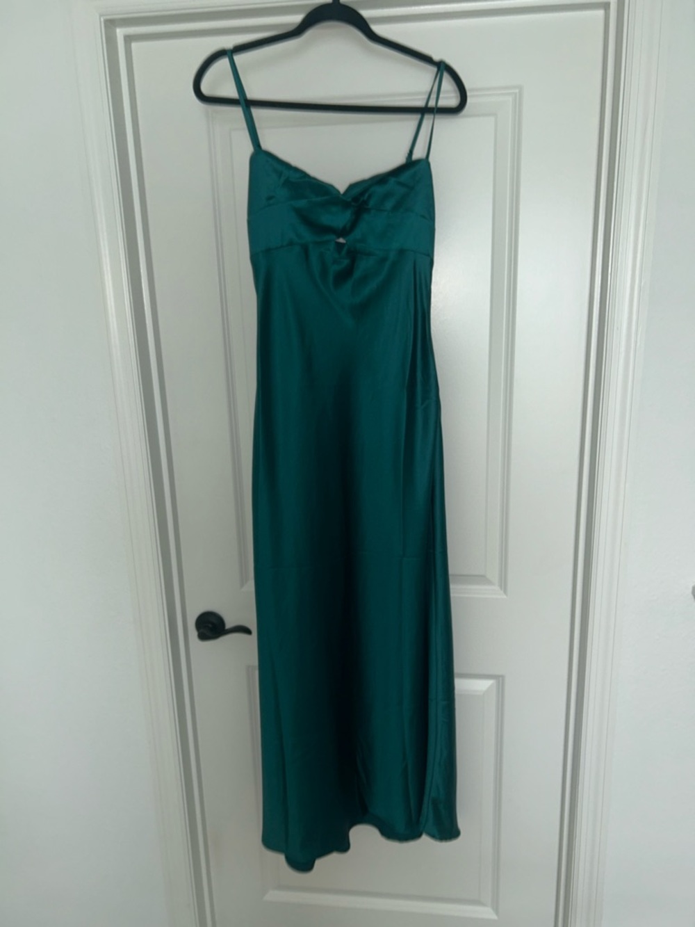 Princess Polly Teal Satin Maxi Slip Dress